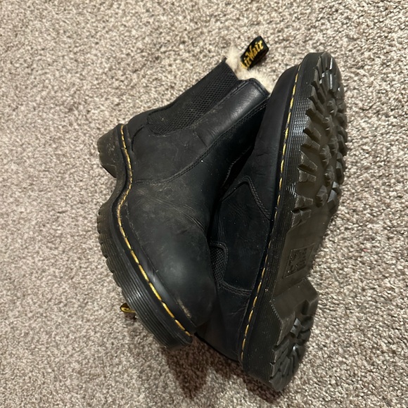 Dr. Martens Black Women's Boots with Fur Trim - Picture 2 of 4